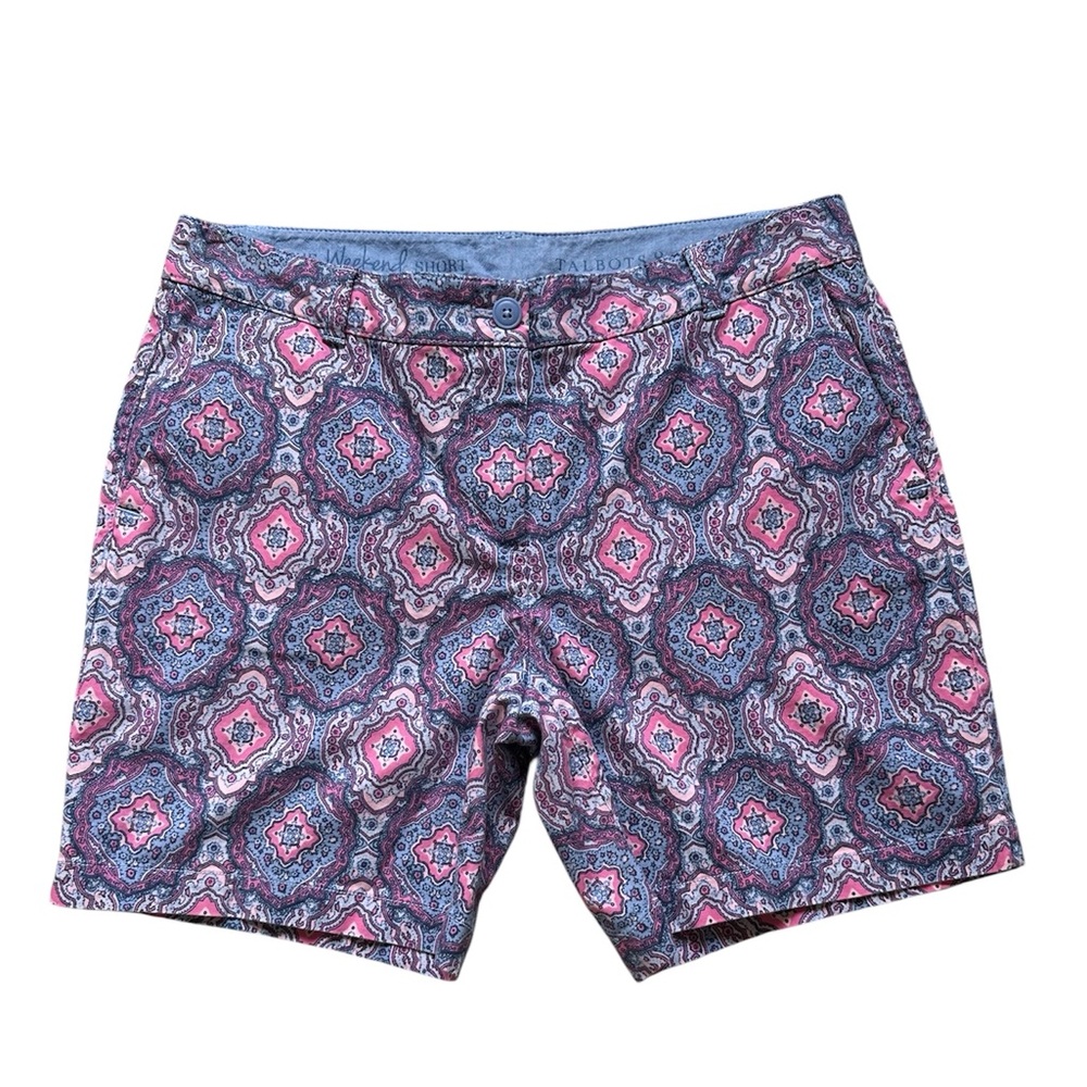 Talbots The Weekend Shorts Size 8 Pink and Blue Geometric Patterned Shorts Beach